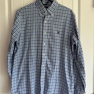 Ralph Lauren Blue and White Casual Button Down Shirt